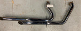 Staggered Duals Harley Softail Custom Exhaust Pipes Heritage Fatboy Chopper Chro