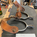 Vintage Western Riding Spurs / Leather Straps boots Cowboy Horse back riding Pr!