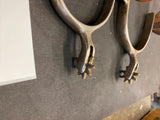 Vintage Western Riding Spurs / Leather Straps boots Cowboy Horse back riding Pr!