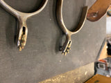 Vintage Western Riding Spurs / Leather Straps boots Cowboy Horse back riding Pr!
