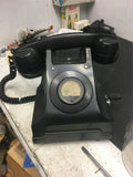 Vintage black Office/ Desk phone rare rotary handle 1940s Antique Electric metal