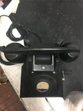 Vintage black Office/ Desk phone rare rotary handle 1940s Antique Electric metal
