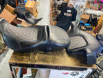 OEM CVO Backrest Touring Seat Harley FLH Glide 2008^ Ultra Classic Blue Hammock!