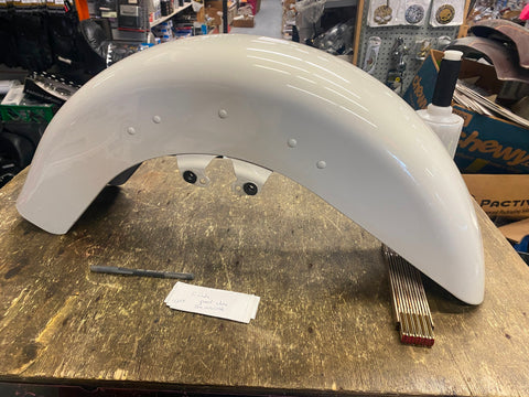 Front Fender Pearl white Harley FLHX FLTR Road Street Glide blue glow OEM 2014^