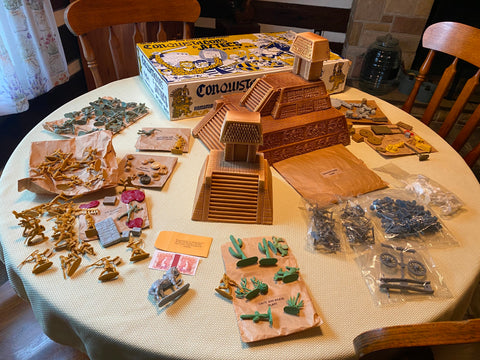 Barzso Playset conquistadores Aztecs Montezuma Cortez figures Buildings Sacrific