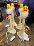 Vtg Easter chick Peep Canoliers Window Blow Mold Light Candle Decor Holiday 50's