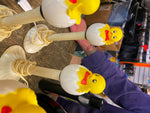 Vtg Easter chick Peep Canoliers Window Blow Mold Light Candle Decor Holiday 50's
