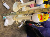 Vtg Easter chick Peep Canoliers Window Blow Mold Light Candle Decor Holiday 50's