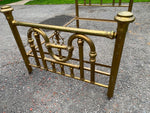 Antique French Bed Frame Polished Brass Headboard Victorian Fancy 1920's Queen!