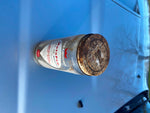 Vtg Paramount Motopep Advertising Oil Gas Service station Tin Glass Bottle Can