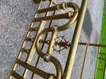 Antique French Bed Frame Polished Brass Headboard Victorian Fancy 1920's Queen!