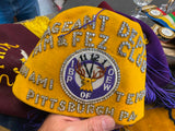 Vtg 1899 Shriner Pez Cap Hat Glass Goblet Pittsburgh Pagent Badge Sash Fraternal