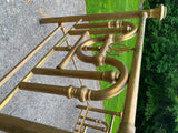 Antique French Bed Frame Polished Brass Headboard Victorian Fancy 1920's Queen!