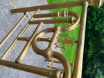 Antique French Bed Frame Polished Brass Headboard Victorian Fancy 1920's Queen!
