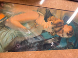 Yard Long 29" Painting Print Romance Venice Love Gene Pressler Honeymoon Vtg