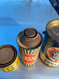 Vtg Brasso Cone Top Auto Truck Tin Can Oil Gas Service Station Garage 1930's