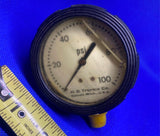 Vtg Oil Filled Pressure Gauge USA Trerice 100psi 50's Machinery Equipment Engin