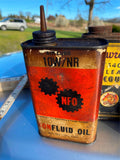 Vtg NFO Air Lube Oil Gas Tin Can Service Station Garage Man Cave Metal