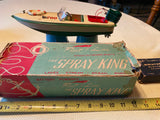 Vtg Fleet Line "Spray King" battery model speed boat Toy 50's Japan Minty Box!