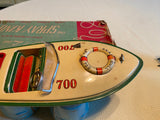 Vtg Fleet Line "Spray King" battery model speed boat Toy 50's Japan Minty Box!