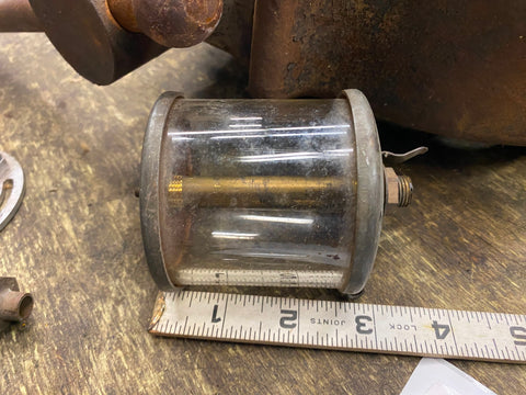 Vtg Drip Feeder Hit Miss Engine Oiler Glass Chrome Small Motor Equipment Indus
