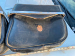 Vtg Leather Stainless Trim Saddlebags Harley Guzzi Triumph Bmw BSA Motorcycle