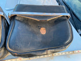 Vtg Leather Stainless Trim Saddlebags Harley Guzzi Triumph Bmw BSA Motorcycle