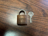 Vintage Made In USA Solid Brass Reese Padlock With Original Key