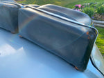 Vtg Leather Stainless Trim Saddlebags Harley Guzzi Triumph Bmw BSA Motorcycle