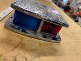 Vtg Attwood boat bow navigation light 50's Red Blue Lens Port Starboard Nautical
