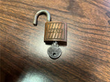 Vintage Made In USA Solid Brass Reese Padlock With Original Key