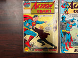 Vintage 1970s DC Comics Lot Of 4 Action Comics Superman Comic Books