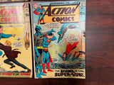 Vintage 1970s DC Comics Lot Of 4 Action Comics Superman Comic Books