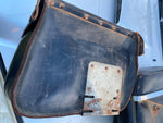 Vtg Leather Stainless Trim Saddlebags Harley Guzzi Triumph Bmw BSA Motorcycle