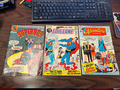 Vintage 1970s DC Comics Lot Of 3 Super Comic Books Superboy Supergirl Lois Lane