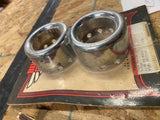 Pair Chrome Rear Shock Cover Trim Harley FXR 1982-95 collar