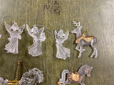 Lot Of 13 Assorted Clear Christmas Ornaments Instruments Carnival