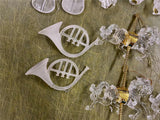 Lot Of 13 Assorted Clear Christmas Ornaments Instruments Carnival