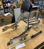 OEM Chrome Holdfast Sissy Bar Upright Sport Luggage Rack 18^ M8 Softail Heritage