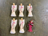 Lot Of 6 Assorted Angel Christmas Ornaments Holiday Festive Decorative