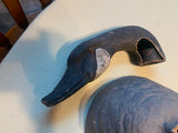 Vtg 1960's Decoy Duck Canadian Goose Paper Meche Mold Glass Eyes hunting Decor!