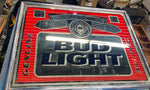 Vtg Bud light Mirror Sign Advertising Beer 25x19 Tavern Man Cave Breweriana