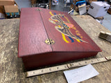 Vtg Wood Writing Lap Drawing Cigar Flag Mail Box Case Desk Top Patriotic Eagle
