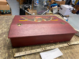 Vtg Wood Writing Lap Drawing Cigar Flag Mail Box Case Desk Top Patriotic Eagle