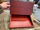 Vtg Wood Writing Lap Drawing Cigar Flag Mail Box Case Desk Top Patriotic Eagle