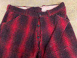 Vintage 1950s Made In USA North Country Wool Buffalo Plaid Pants Sz 38