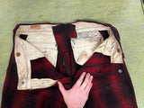 Vintage 1950s Made In USA North Country Wool Buffalo Plaid Pants Sz 38