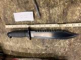 Mossy Oak 15" Fixed Blade Knife Rambo Survival Bowie Black Skinner Hunting Fishi
