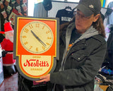 Vtg Nesbitts Orange Sign Wall Clock Advertising Soda Light General Store Pharmac