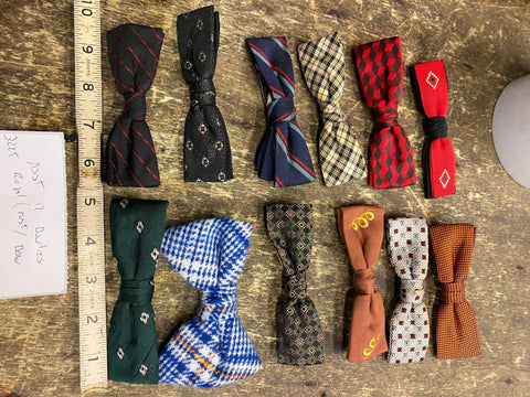 Vtg Bow Tie Clothing Lot Royal Rust Beau Diamond Flannel Dress Plaid Suit Dress
